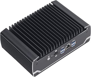 Mini Computador Incorporado, Mini Pc Sem Ventilador 8gb 128gb Saída de Computador de Controle Industrial Mini Computador Sem Ventilador, Controles (Plugue UE)