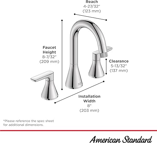 Miniatura 5 de American Standard 7061821.002 Aspirations - Grifo de baño desplegable generalizado, 1.2 GPM, cromado