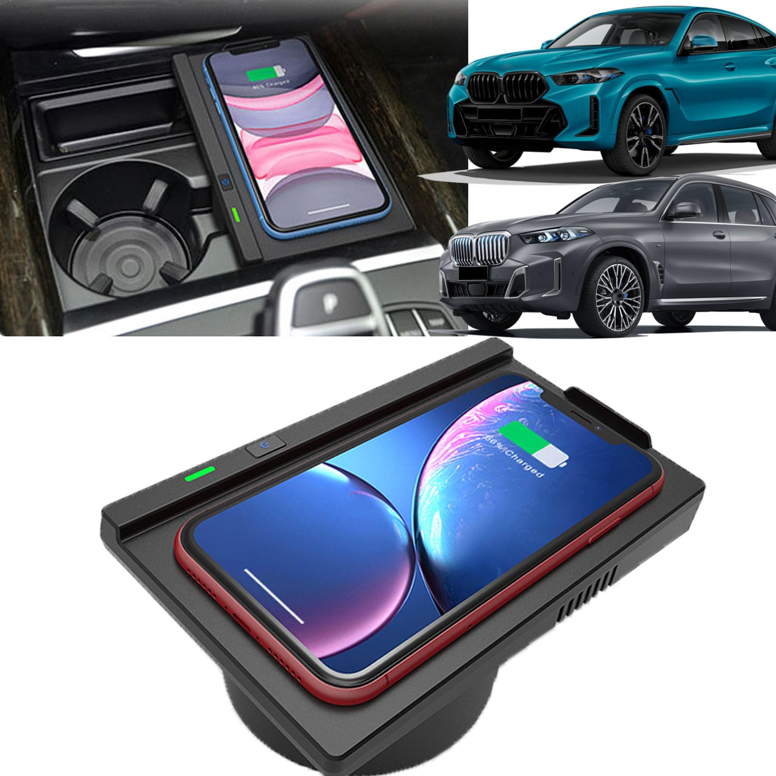 Caricabatterie Wireless per Auto 2023 Nuovo per B-MW X5 X6 Pannello Accessorio Console Centrale Regalo per la Famiglia