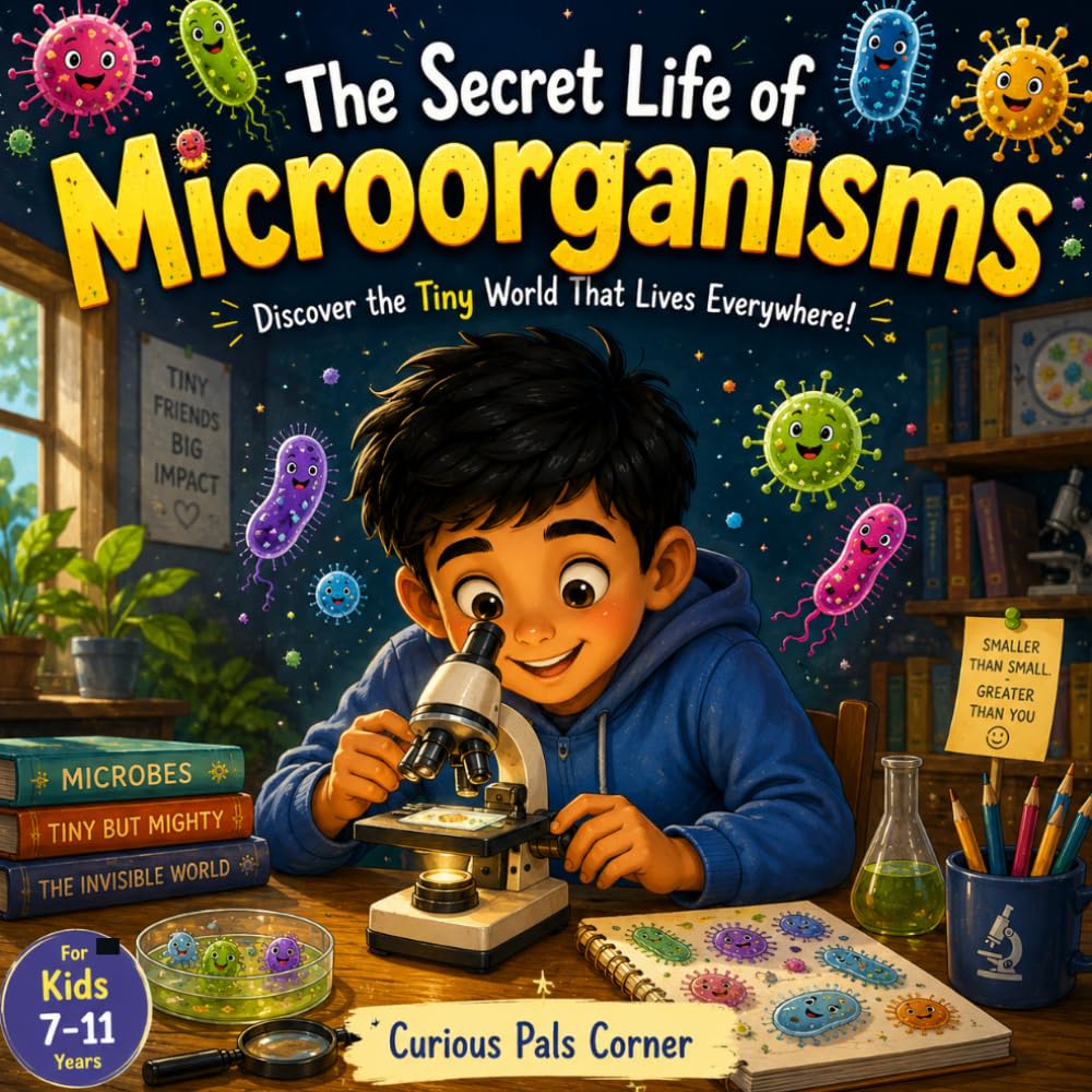 The Secret Life of Microorganisms: A Fun Science Adventure About Tiny Germs, Friendly Bacteria, Viruses, and the Invisible World for Curious Kids Ages 7–11