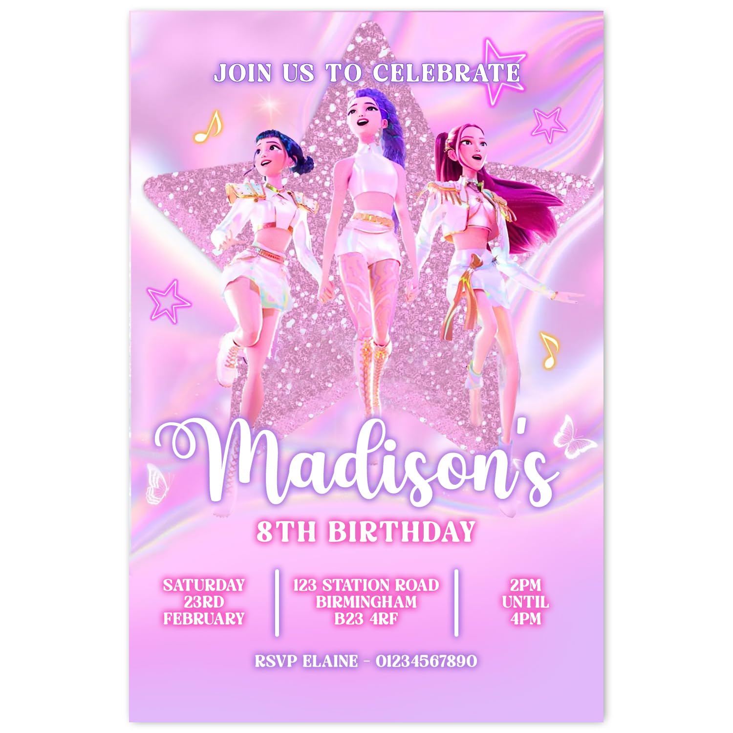 Pop Kids Personalised Party Invites Birthday Invitations & Envelopes โ image 1