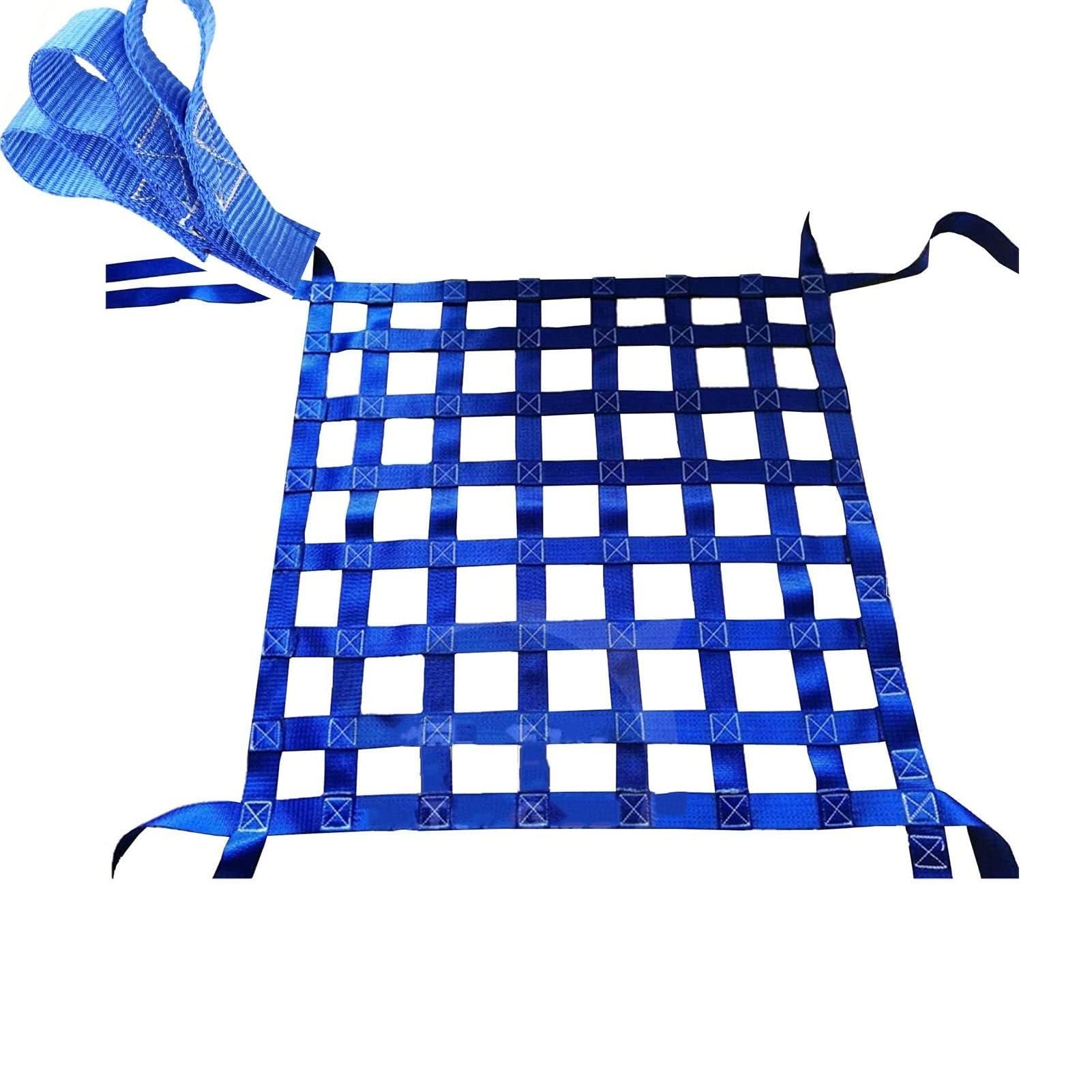 OOPDNEGAK Safety Lifting Net Straps - Flat Polyester Sling Hanging Net, Construction Site Lifting Cargo Netting, Hanging Nets For Ship Loading And Unloading Docks(1 X 1M/Mesh 10cm/Load 1t)