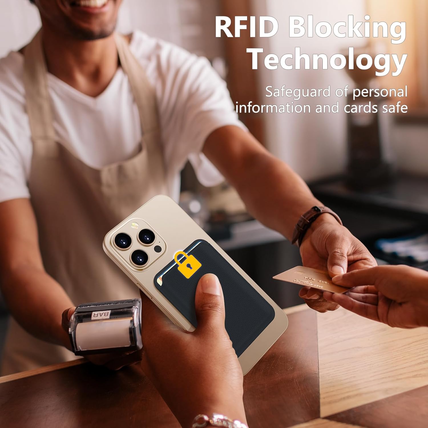 Homsctect Upgraded MagSafe Wallet, Magnetic Phone Wallet 3 Cards Holder, 23 Magnets, Credit Card RFID Blocking, Slim Leather, Magnetic Wallets for iPhone 17/16/15/14/13/12 Series-Black thumbnail