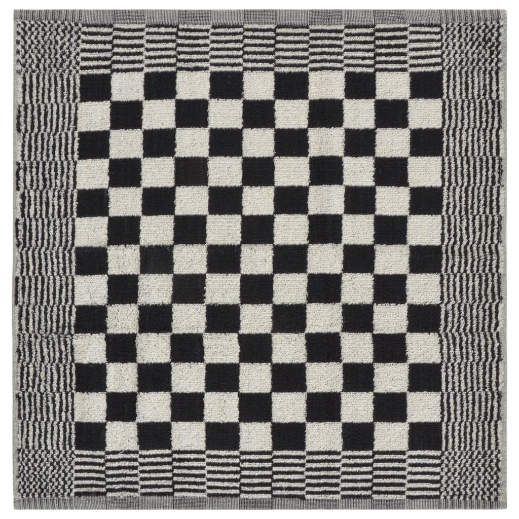 50-TLG Handtuch-Set Schwarz Weiß Baumwolle 25 Geschirrtücher 50x70 cm 25 Gästetücher 50x50 cm saugfähig weich pflegeleicht für Bad, Sauna, Strand, Wellness, Fitnessstudio, Hotel, Reise