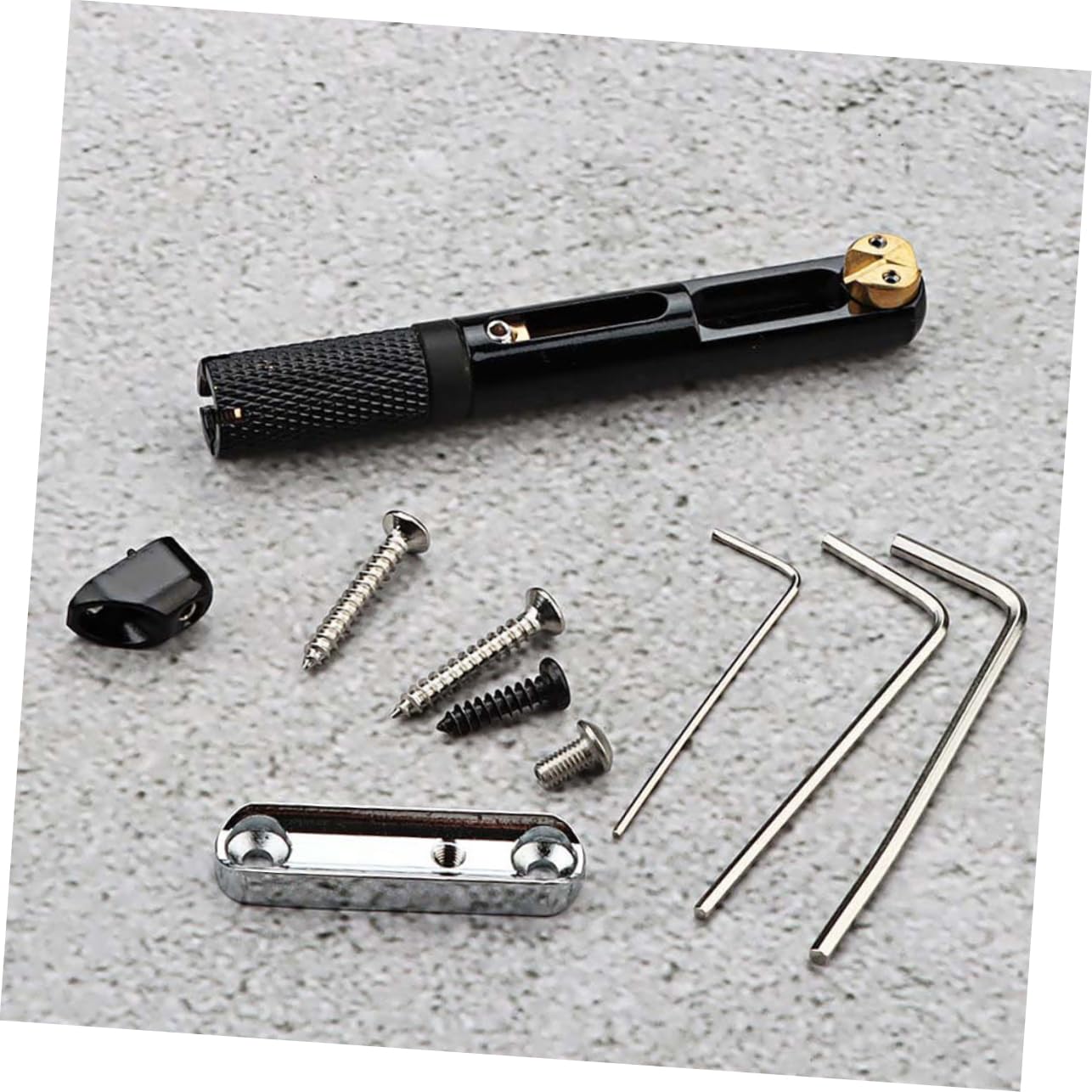 Ponte per Chitarra Elettrica senza Paletta Barra Singola Nera | Kit, Ricambio per Basso e Elettrica, Componenti in Rame e Lega, Modello Ga1117a
