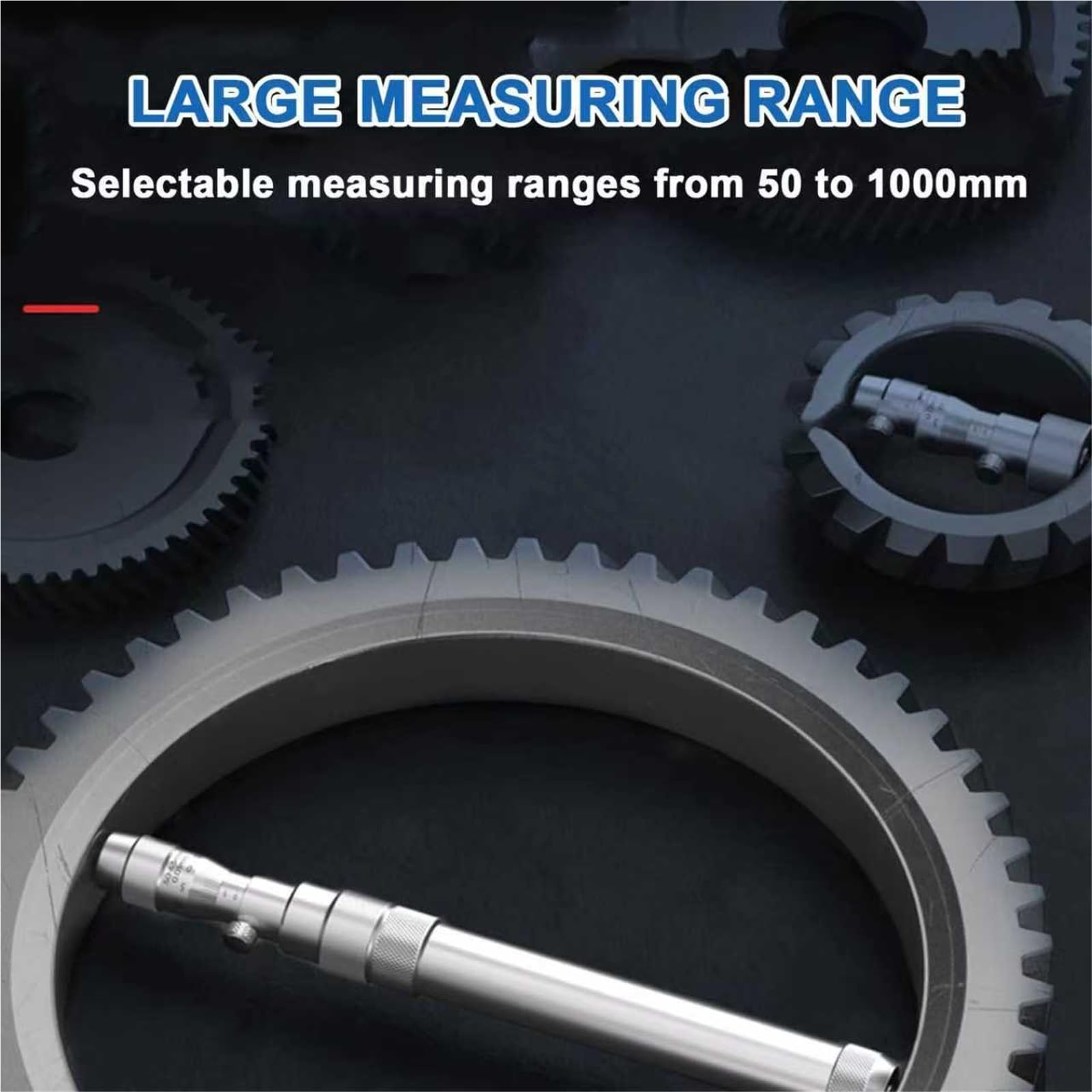 Micrómetro interior, vernier tubular, precisión de 0,01 mm, 50-1000 mm