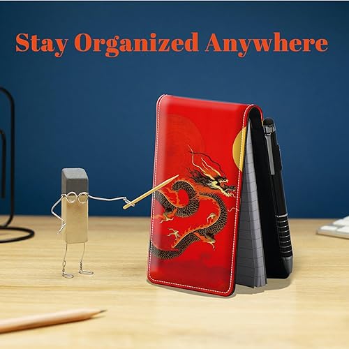 Miniatura 10 de Juego de 4 soportes para bloc de notas de tamaño de bolsillo, de piel sintética, mini bloc de notas con 2 bloc de notas pequeños y lápiz capacitivo,