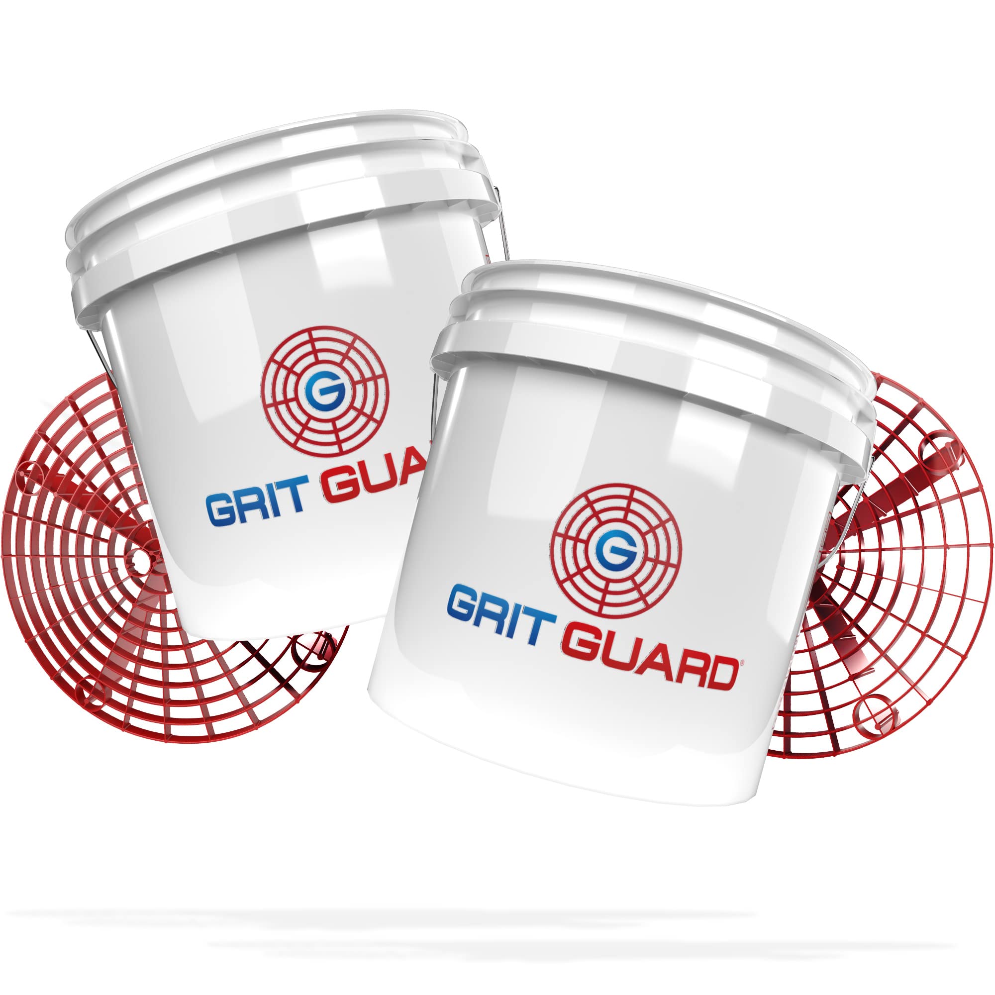 detailmate GRITGUARD Seau de lavage professionnel parfait pour la méthode de lavage à 2 seaux | 3.5 US GAL d'environ 13 l + 2 inserts Grit Guard | Idéal pour le lavage à la main sur voiture, moto
