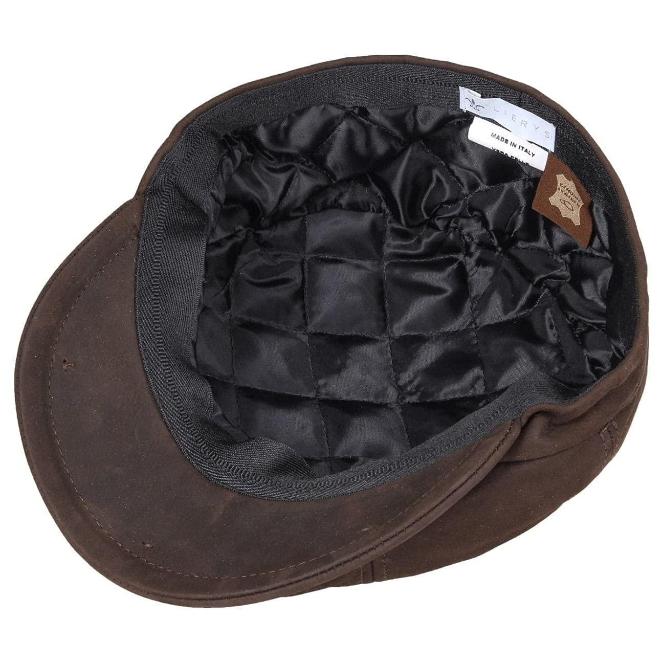 LIERYS Nappa Wax Ledermütze Schirmmütze Waxed Made in Italy Herren Herbst Winter