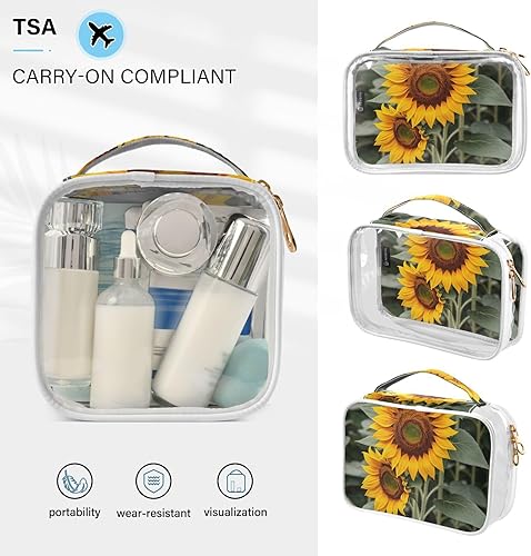 Miniatura 5 de Sunflower Clear Toiletry Bag for Traveling,2 Pack Makeup Cosmetic Bag with Zipper,Travel Bag for Toiletries,Travel Essentials 21214377