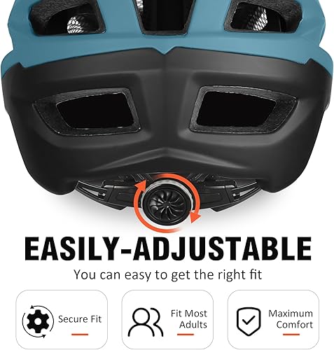 Miniatura 7 de Casco de bicicleta de montaña Bosoar, casco de ciclismo para adultos con soporte para cámara y visera desmontable para hombres, mujeres y jóvenes