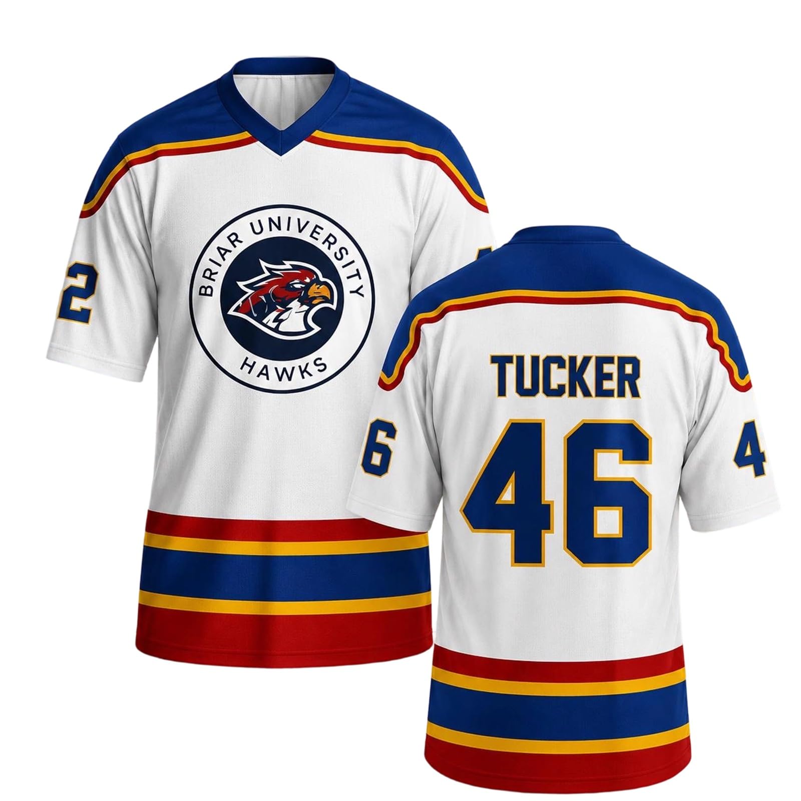 Off Campus Hockey Jersey Graham 44 & Logan 22 & Tucker 46 & Di Laurentis 66 Briar U Jersey Shirts Men/Women Unisex Short Sleeve Briar Hockey Shirts Sports Inspired Tshirts Off Campus Merch for Fans — image 1