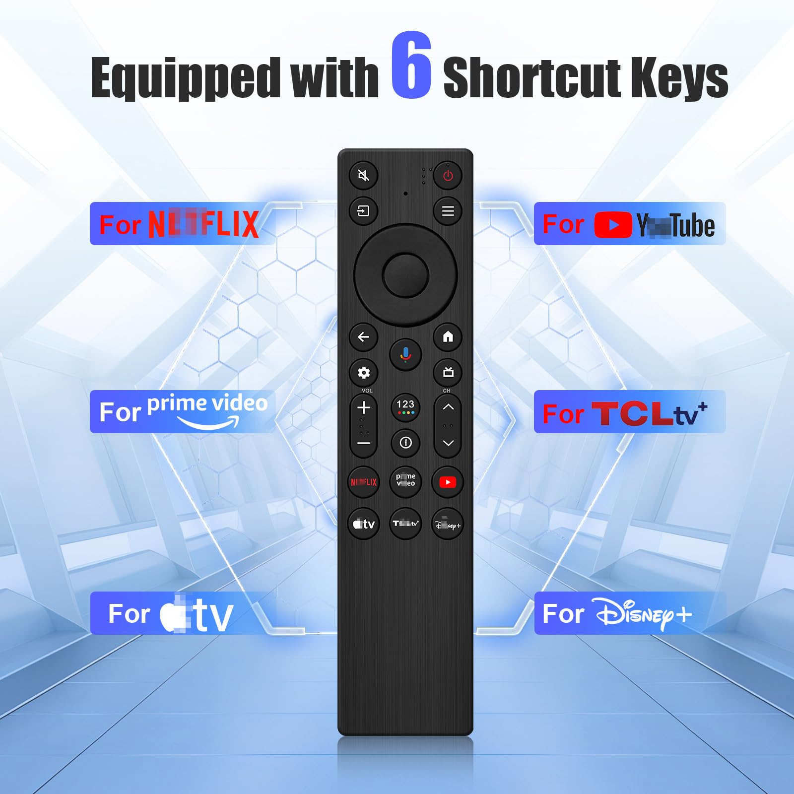 RC923A FMB1 Telecomando vocale di ricambio per TCL Google TV QM5K QM6K QM6KPRO QM7K Q77K X11K Series QLED Mini-LED 4K UHD Smart TV (codice articolo G0401-000267)