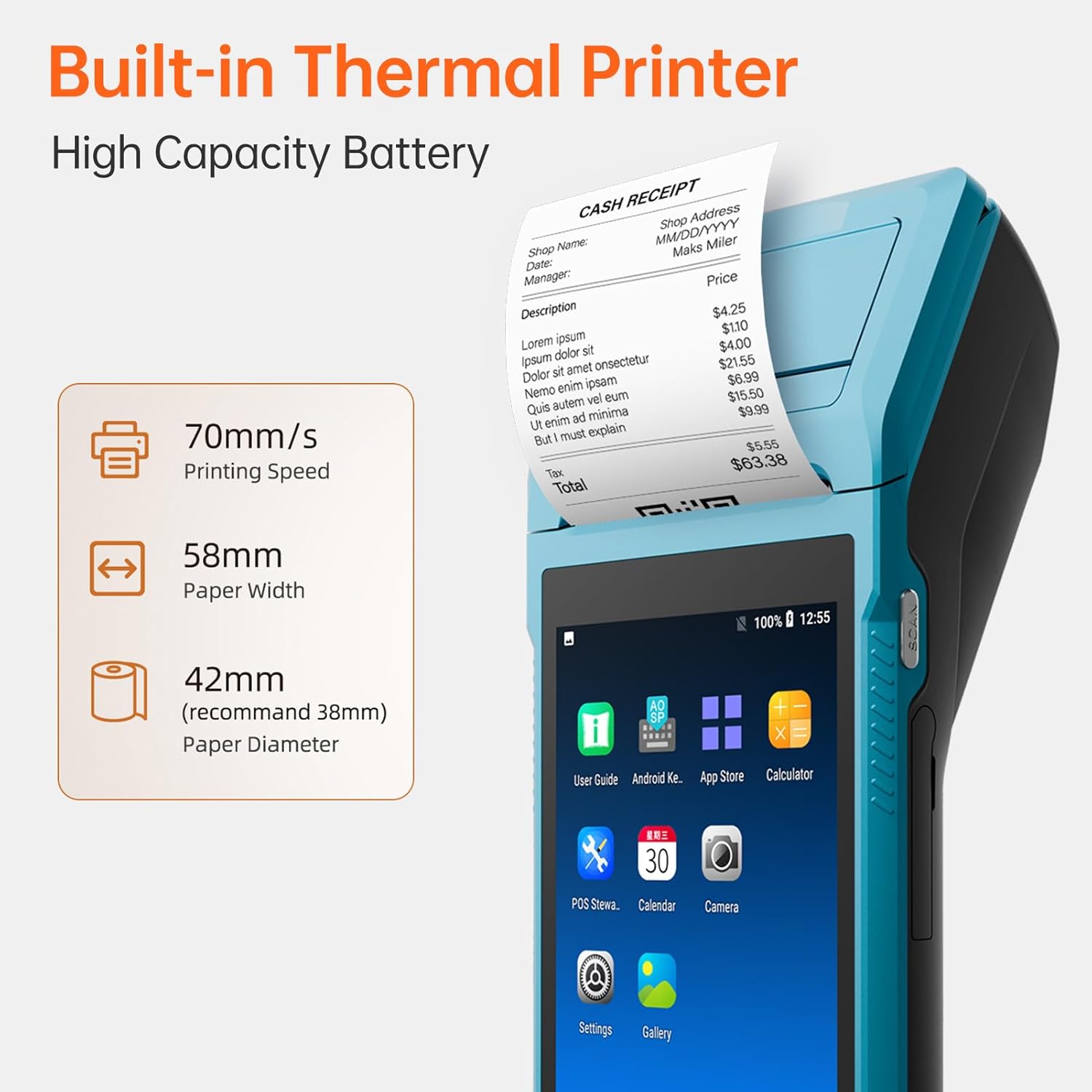 Bisofice Q2 with thermal printer specifications