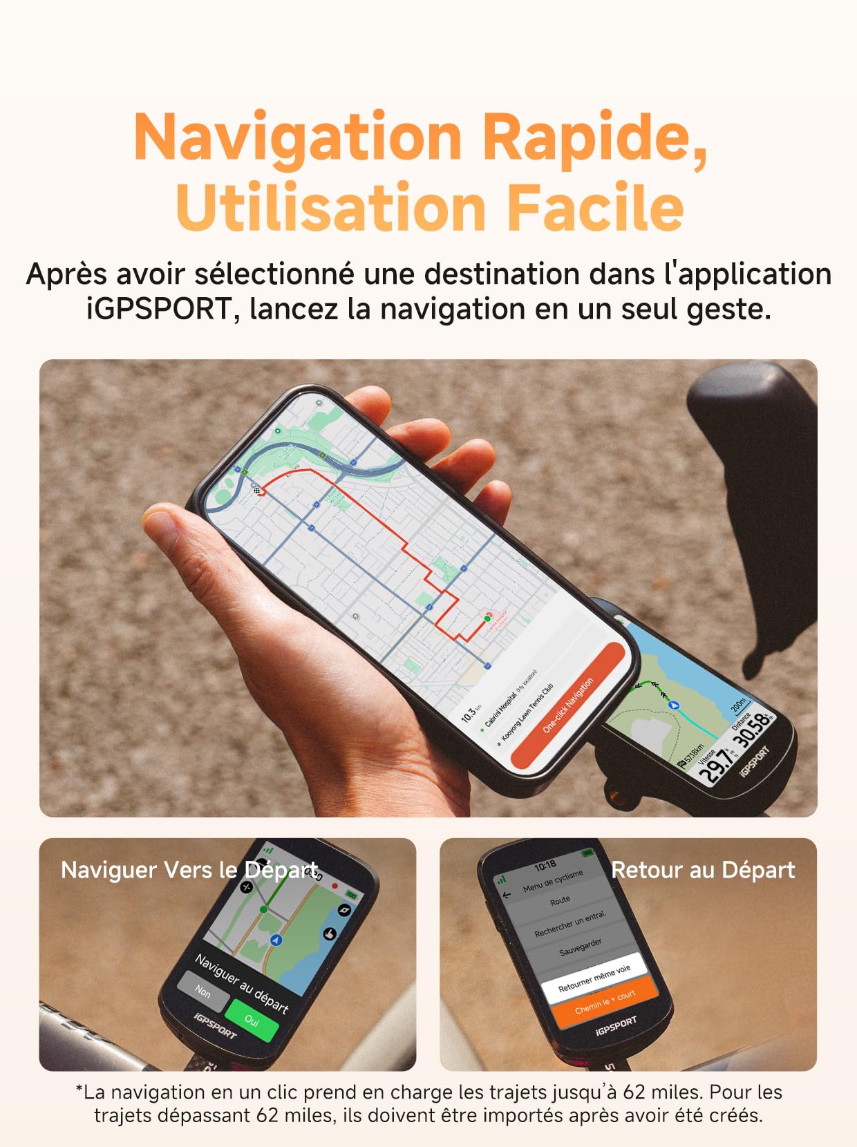 iGPSPORT BSC500 Compteur Velo sans Fil, 3,3" Grand Écran Tactile Navigation Vocale Sonnette Électronique Mode, d’Entraînement en Montée, 32 Go Compteur Velo GPS