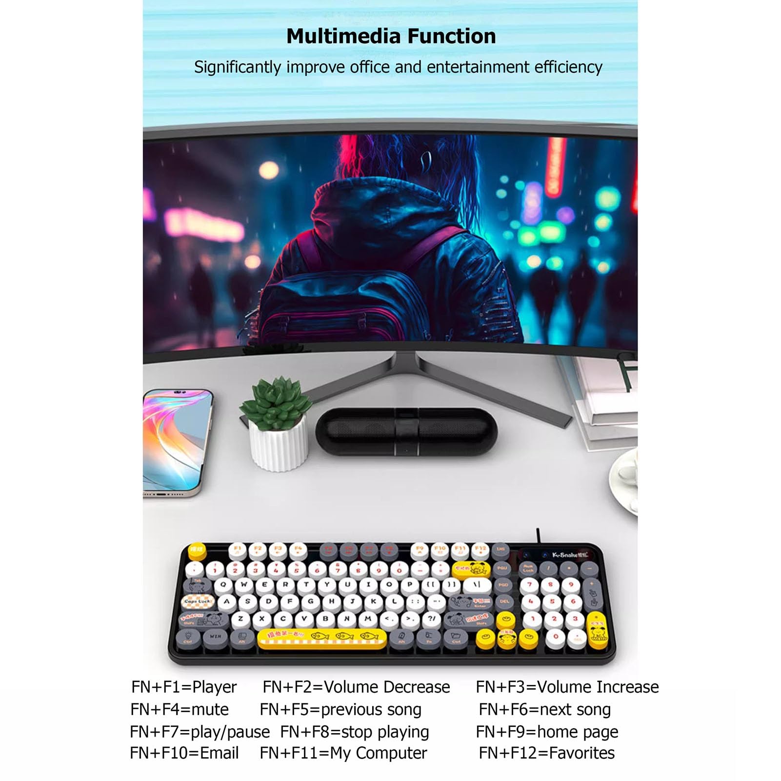 Tastiera Tastiera da gioco Prova il massimo piacere di gioco, silenzioso ed efficiente: tastiera da gioco sussurrata e confortevole ed ergonomica(G)