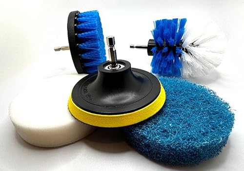 Miniatura 7 de Juego de 4 piezas de accesorios de cepillo de taladro, almohadilla de fregado y esponja, kit de limpieza profunda para baño, cocina, barco,