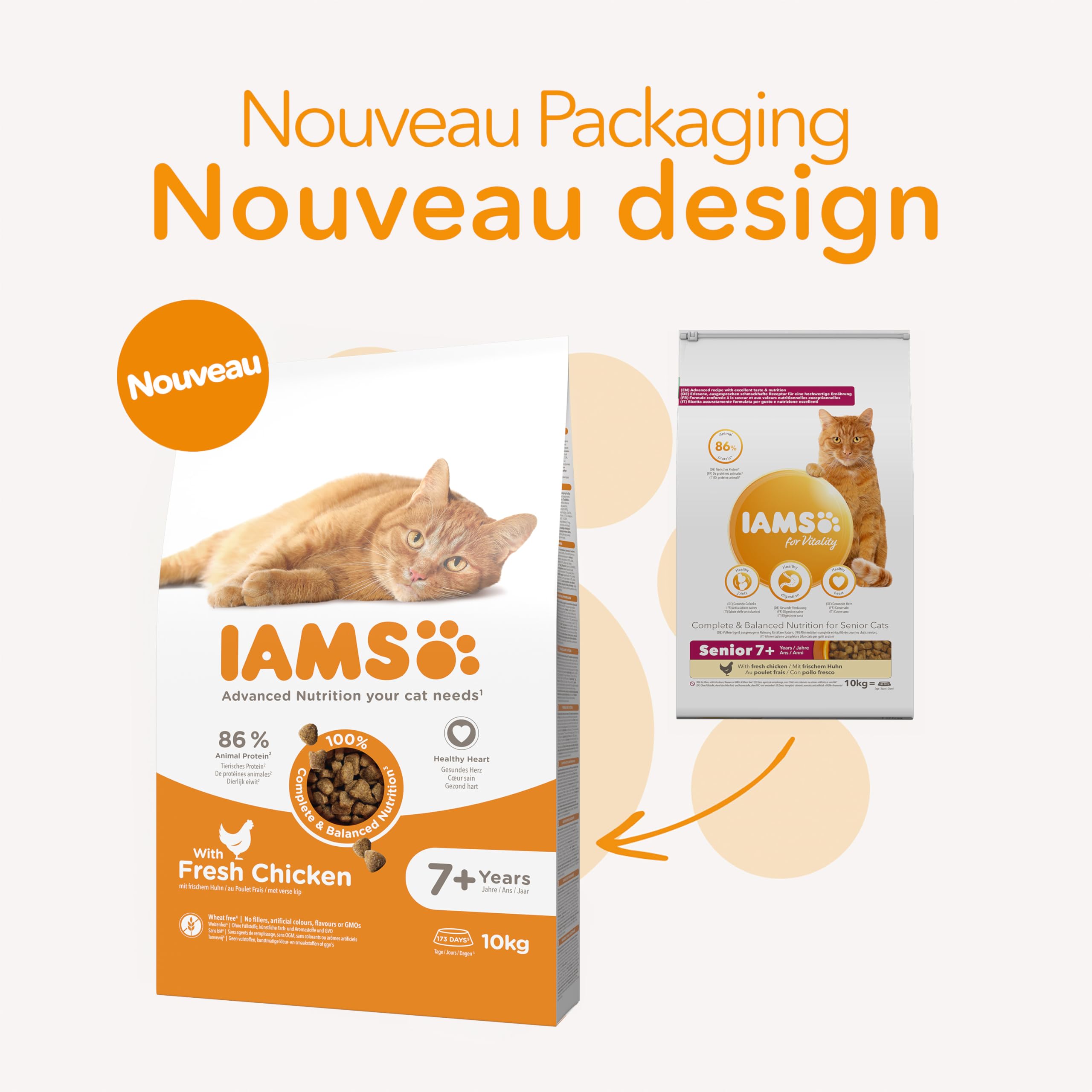 IAMS Croquette au Poulet pour Chat Senior 10 kg