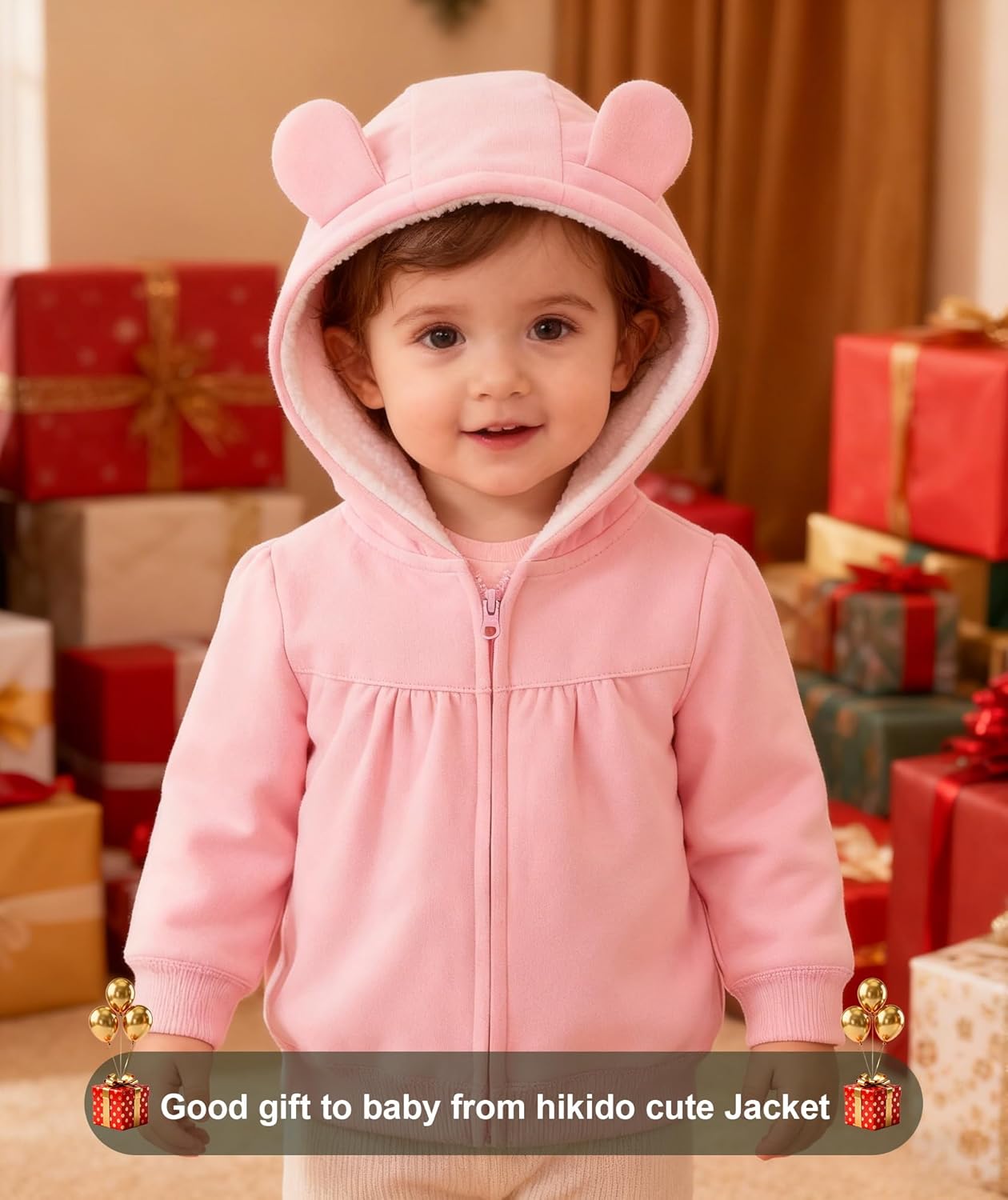 Baby Girls Boys Warm Adorable Hooded Zip Coat for Fall Spring Outerwear 3-24M Kids Jacket - Image 2