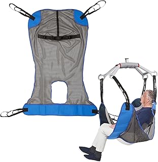 Patient Full Body Mesh Lift Sling with Commode Opening for Safe and Easy Patient