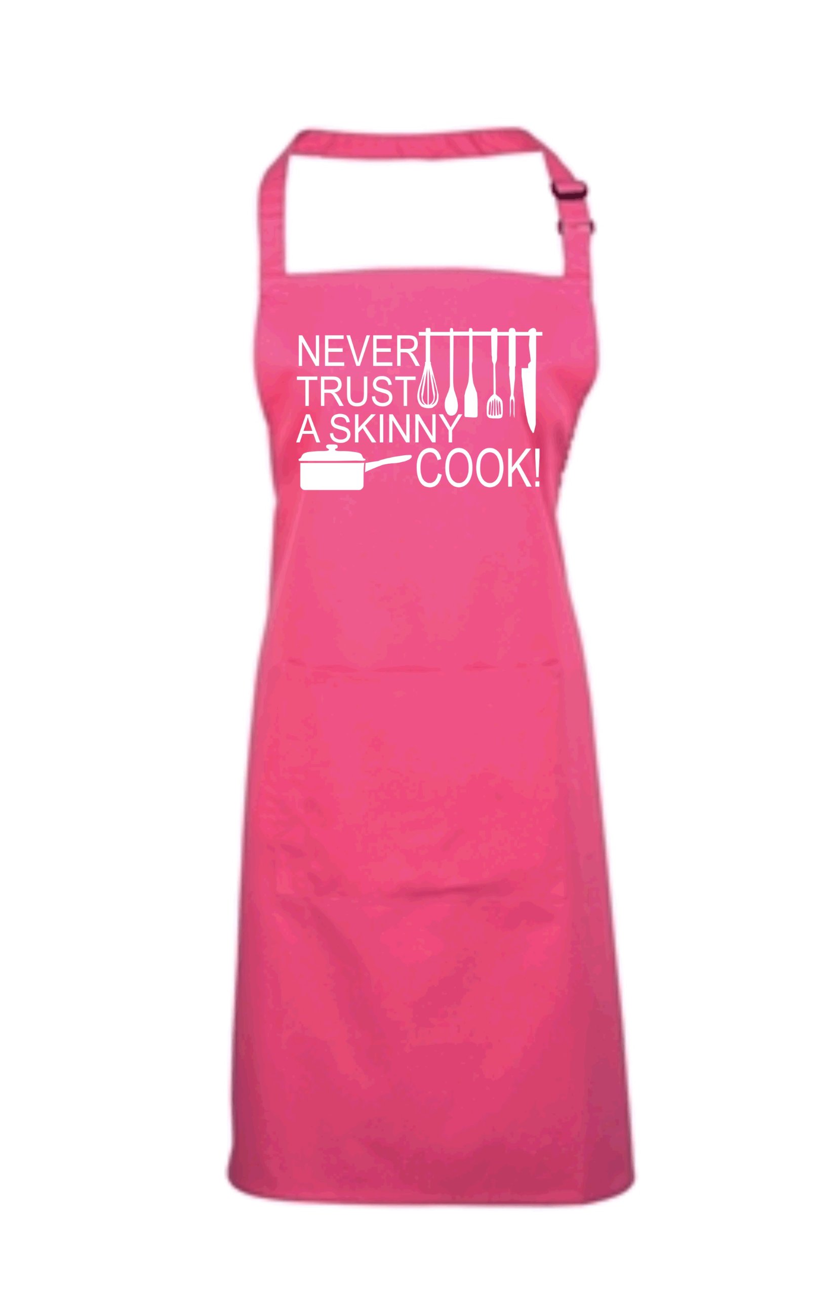Edward Sinclair fuchsia Apron 'NEVER TRUST A SKINNY COOK'