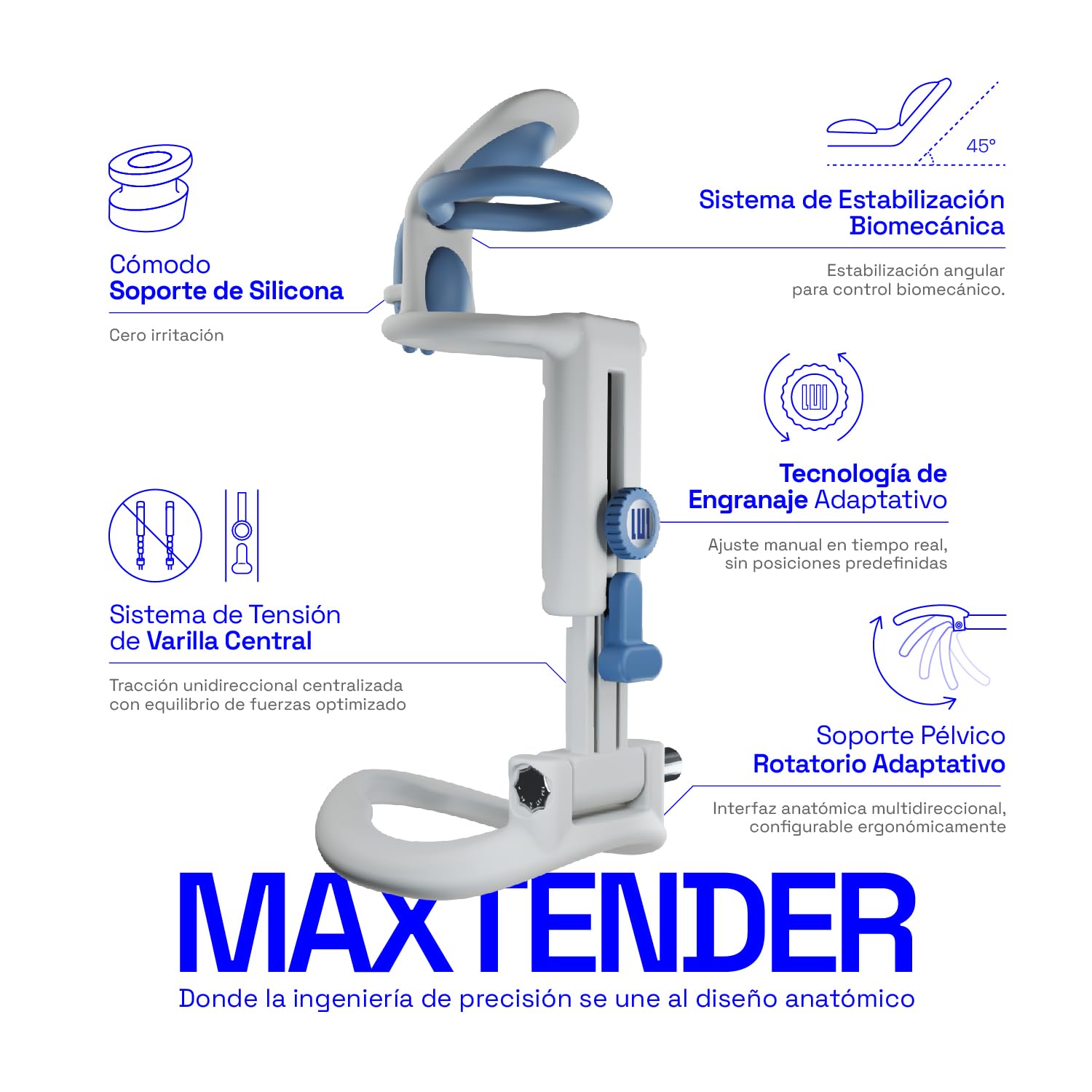 LUI MAXTENDER L Extensor de Pene Premium – Sistema alargador Adaptive Gear Tech, Material Médico para el crecimiento, Diseño Ergonómico, Confort Prolongado - Mejora Progresiva y Natural
