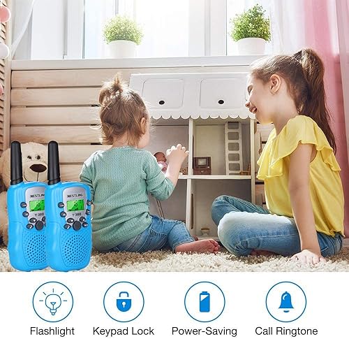 Miniatura 4 de Walkie Talkies para niños de 22 canales de radio de 2 vías de juguete con linterna LCD retroiluminada, alcance de 1.9 mi para niños de 3 a 12 años