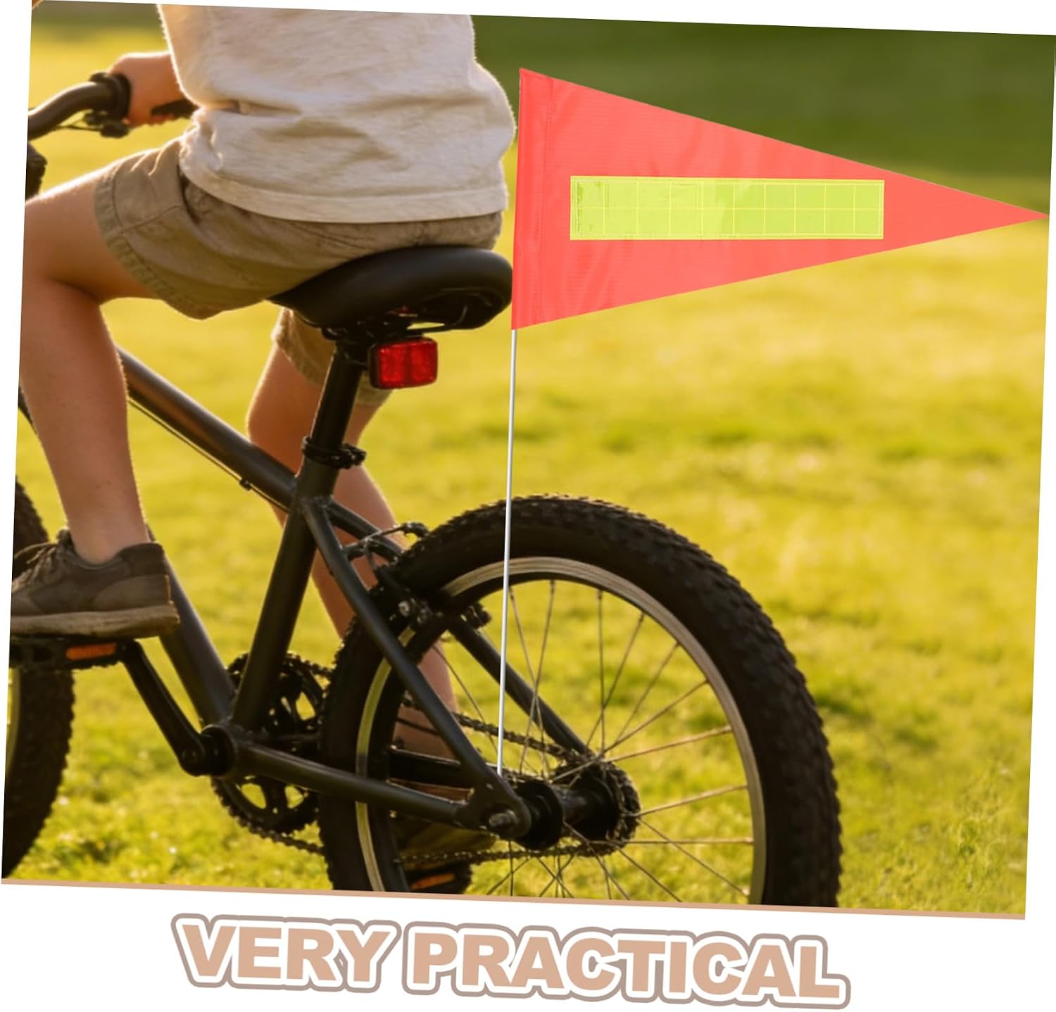 2pcs Bike Safety Flags Reflective Triangle Bicycle Warning Pennants 20.2x45.2cm for 6mm Poles, High Visibility Safety Accessories for ’s Bikes, Scooters, and Electric Vehicles