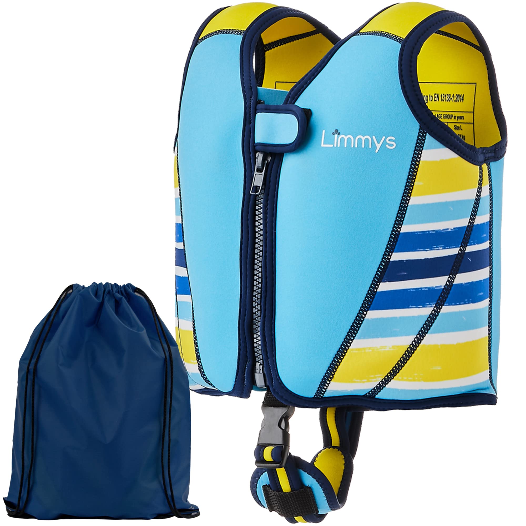 Limmys Chaleco de Natación de Neopreno de la Marca Premium para Niños - Flotador para el Aprendizaje de la Natación Ideal para Niños - Incluye una Bolsa con Cordón Extra