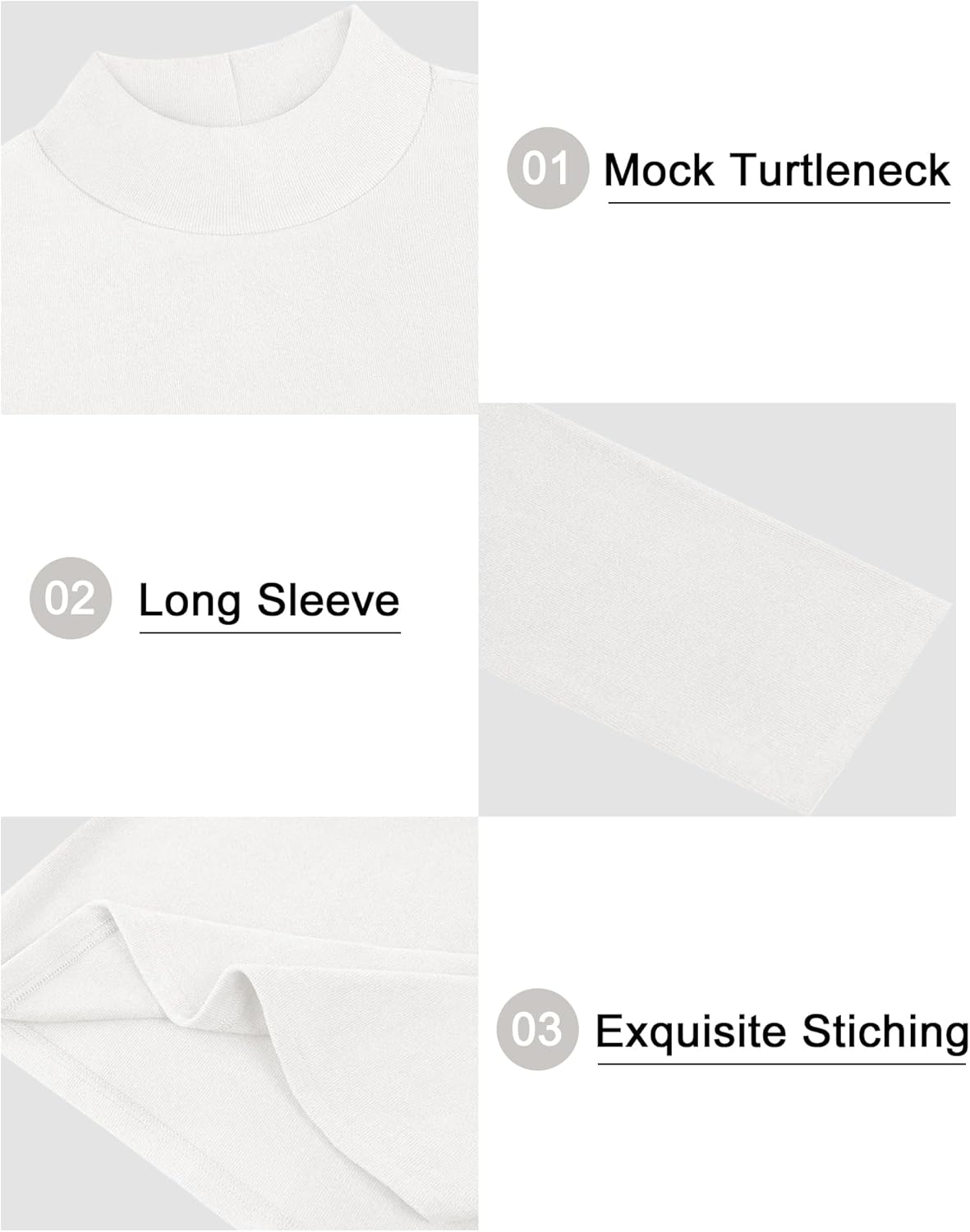 Vssjavun Mens Mock Turtleneck Long Sleeve Shirts Casual Slim Fit Undershirt Lightweight T-Shirt for Outdoor & Business - Image 6