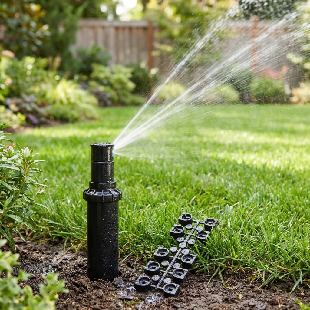 Irrigatore per irrigazione Hunter PGP-04 da 3/4'' | Set di 4 irrigatori da giardino a scomparsa da 6,4-15,8 m | Irrigatore pop-up 10 cm 50° a 360°