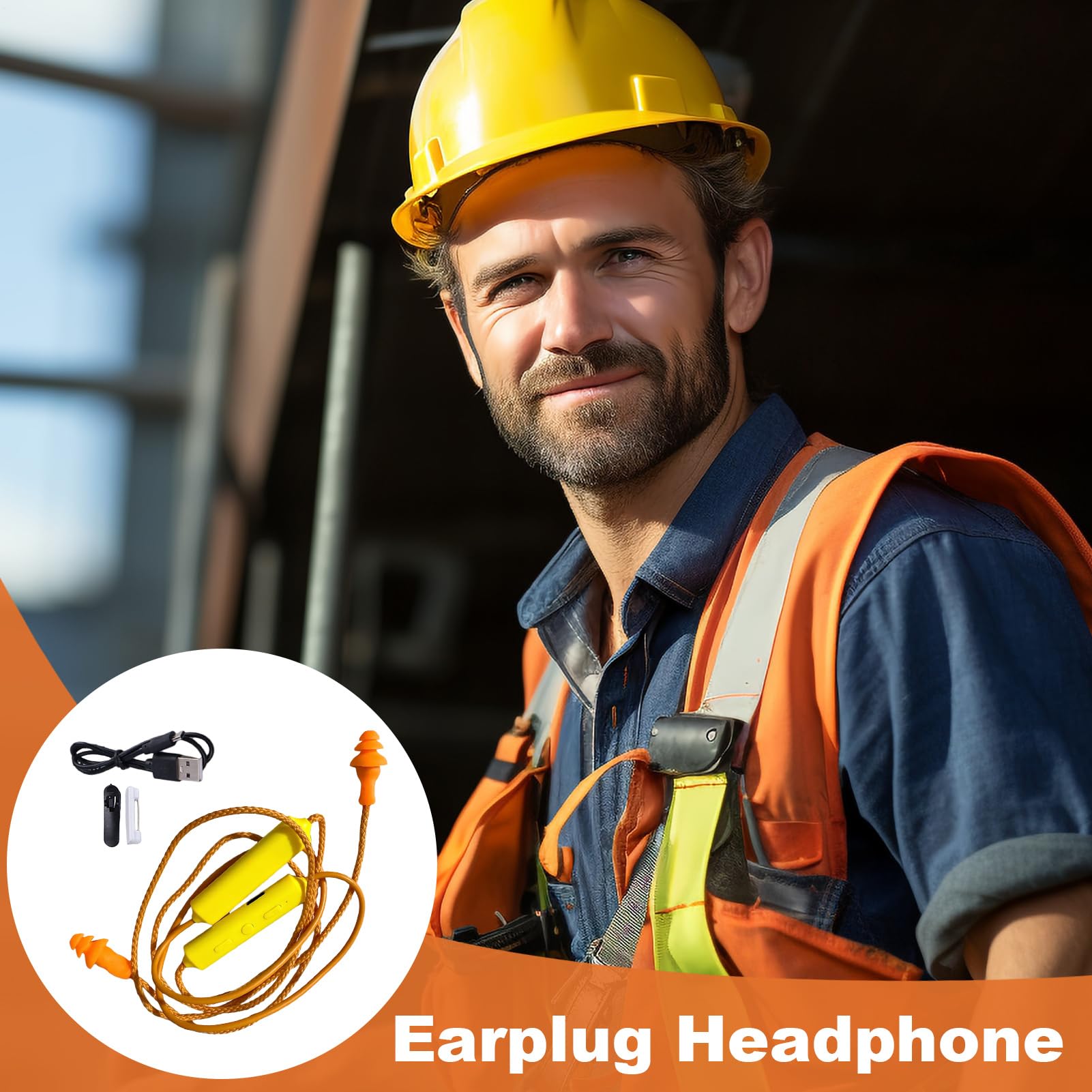 Écouteurs tour de cou, bouchons d'oreille | Batterie de 12 heures étanche réduction du bruit – pour la construction et la tonte de la pelouse, protection auditive