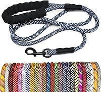 Vista 30 de MayPaw Correa de perro de cuerda resistente, correa de nailon para mascotas de 6/8/10 pies, mango acolchado suave, correas gruesas para perros Negro