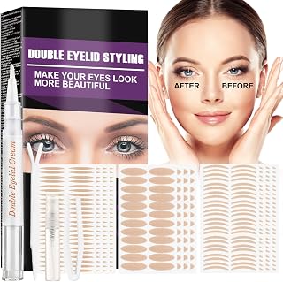 Eyelid Tape, 480pcs Invisible Eyelid Lifter Strips, Waterproof Double Eyelid Tape, Instant Eyelid Lift for Heavy Saggy, Hooded, Uneven, Mono-eyelids, with Fork Rods and Tweezers