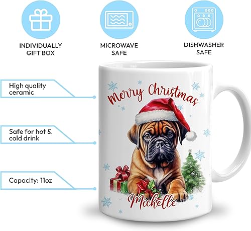 Vista 107 de Hyturtle Regalos personalizados para amantes de las ardillas, con sombrero de Papá Noel, taza de café de cerámica con nombre personalizado, taza