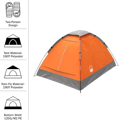 Miniatura 10 de Wakeman Tents 2-Person Tent with Removable Rain Fly and Carry Bag  Comes with Camping Lantern with Fan  Weather-Resistant Camping Accessories by