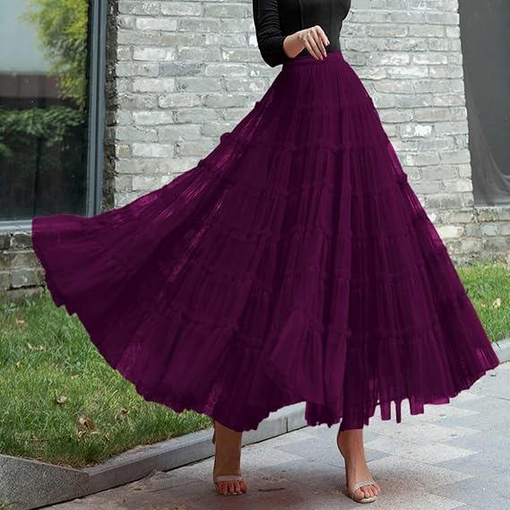 Jupon Long à Volants Multicouche En Tulle - Jupon Pour Robes Médiévales, Rockabilly Et Rétro Femme