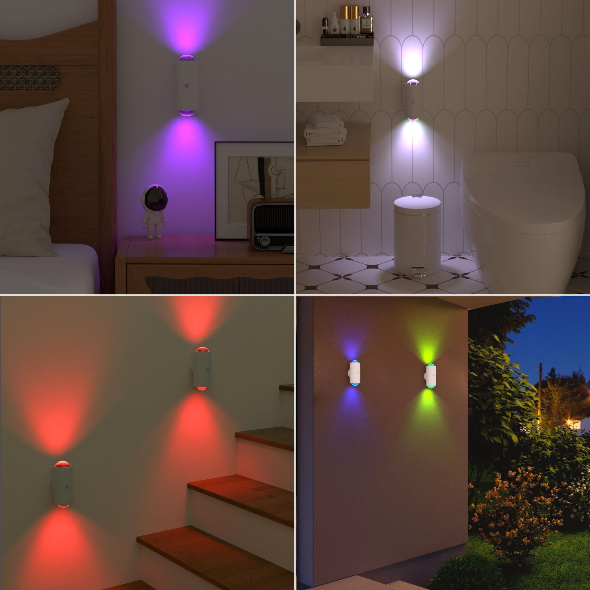 Lampada da parete a LED bifacciale con telecomando, applique a batteria
