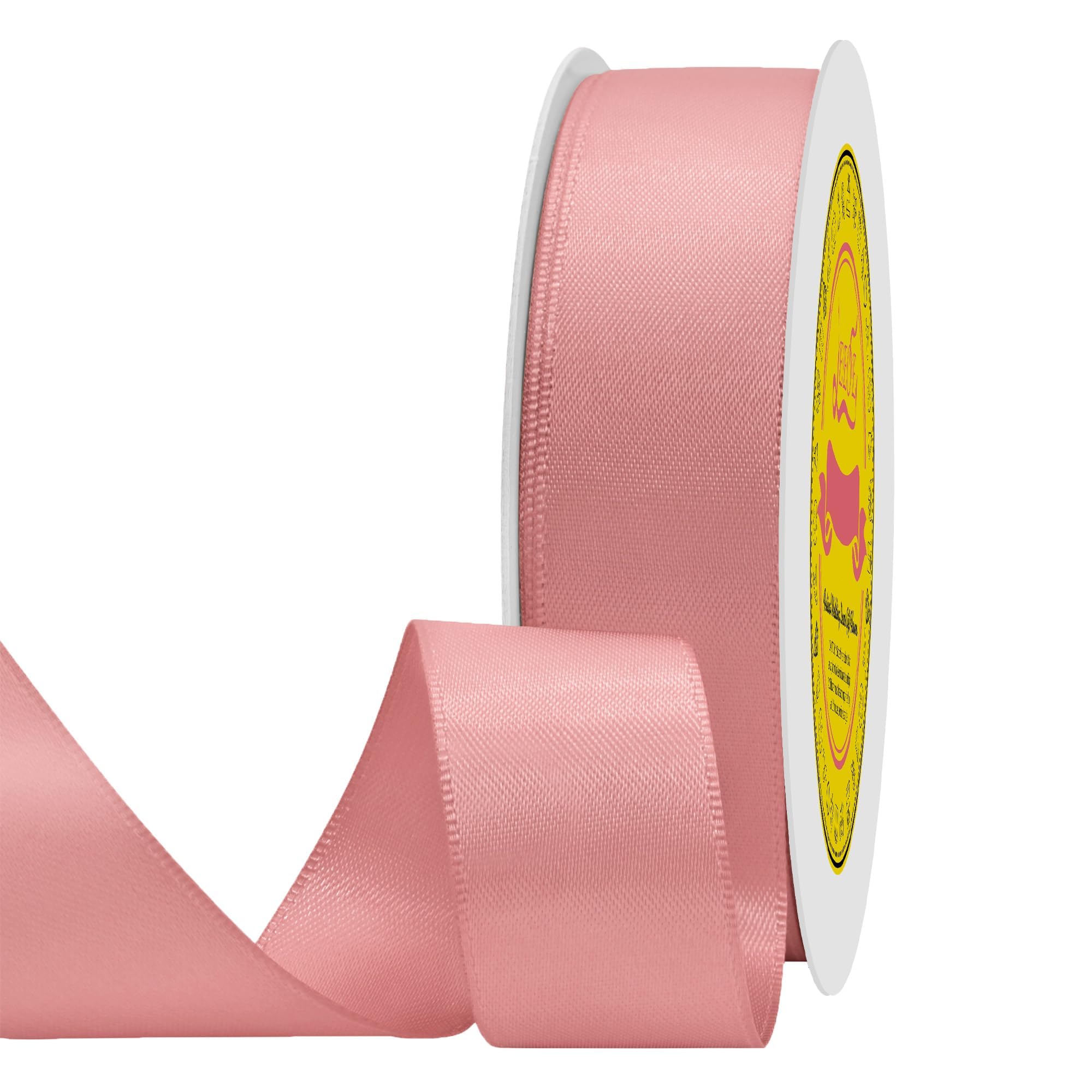 Double Face Dusty Pink Satin Ribbon 7/8 inch X 25 Yards Polyester Dusty Pink Ribbon for Gift Wrapping Very Suitable for Weddings Party Hair Bow Invitation Decorations and More