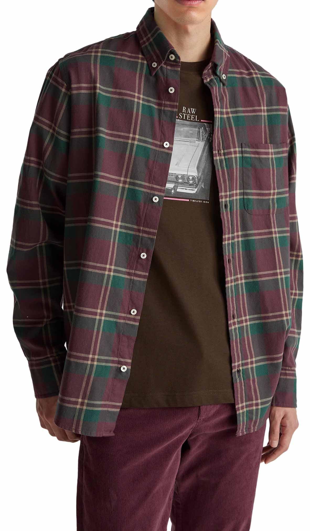 United Colors of Benetton Camicia 5tcruq04w Camicia Uomo (Pacco da 1)