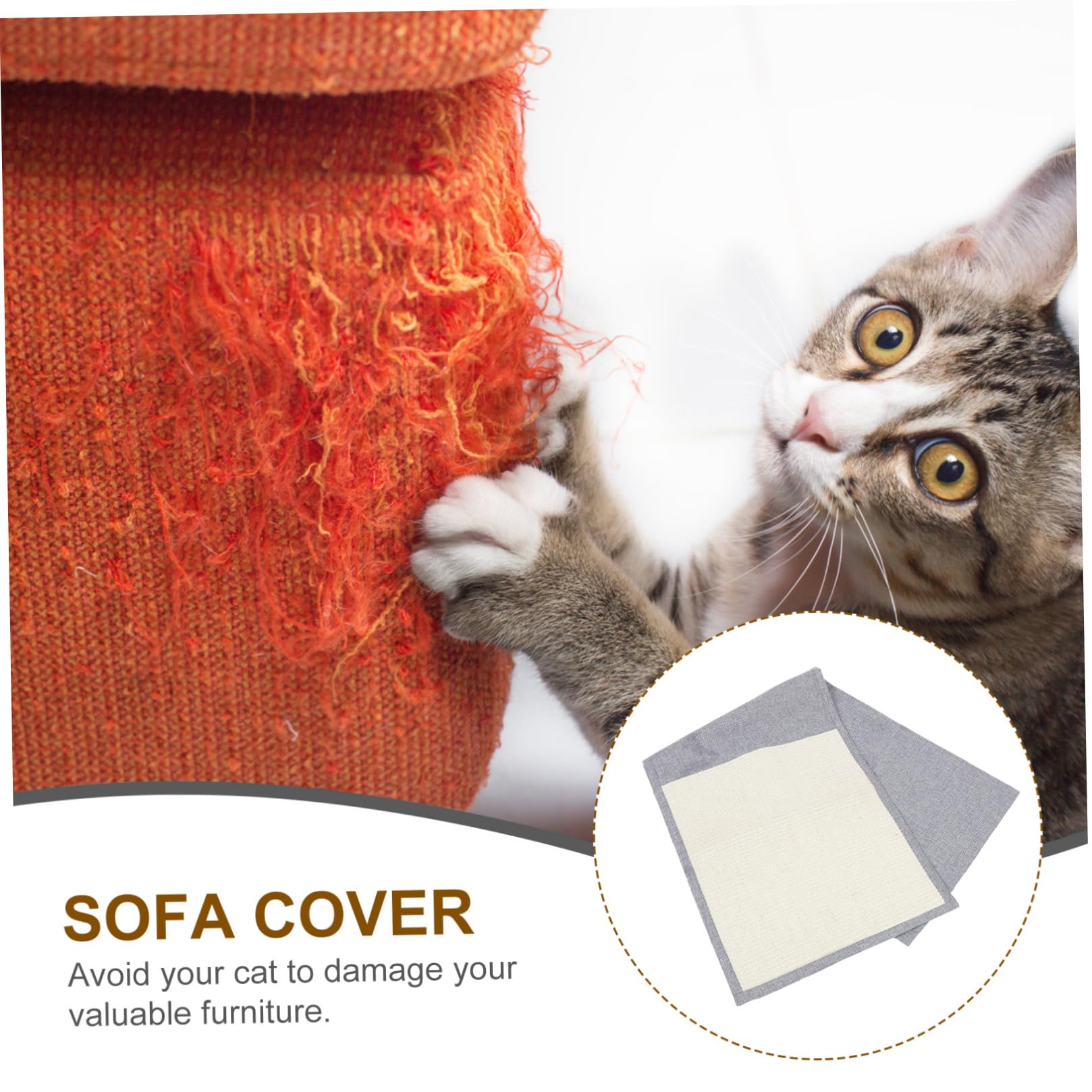 Outanaya Protector para Sofá contra Arañazos Garra de Sisal para Gatos, Alfombra Sensorial Entretenida y Resistente para Sala U Oficina