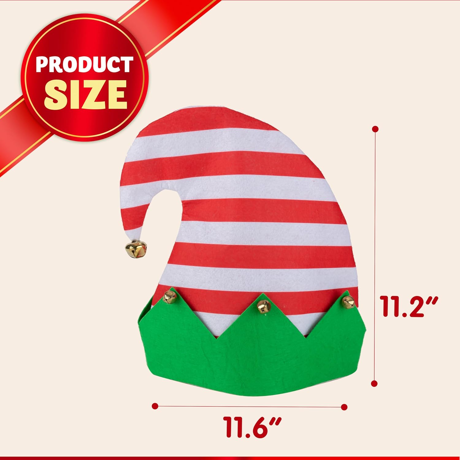 JOYIN 3 PCS Unisex Christmas Elf Hats for Christmas, Xmas Hats for Kids Adults, Funny for Xmas Party Gifts