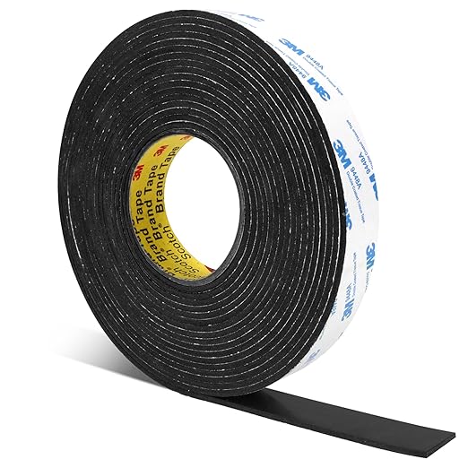 Rubber Strips, Solid Rubber Sheets Self Adhesive Neoprene Rolls & Strips for DIY Gaskets Anti-Slip Pads Crafts Pads Seal Strip Weather Striping (1” Wide x 1/8" Thick x 26' Long)