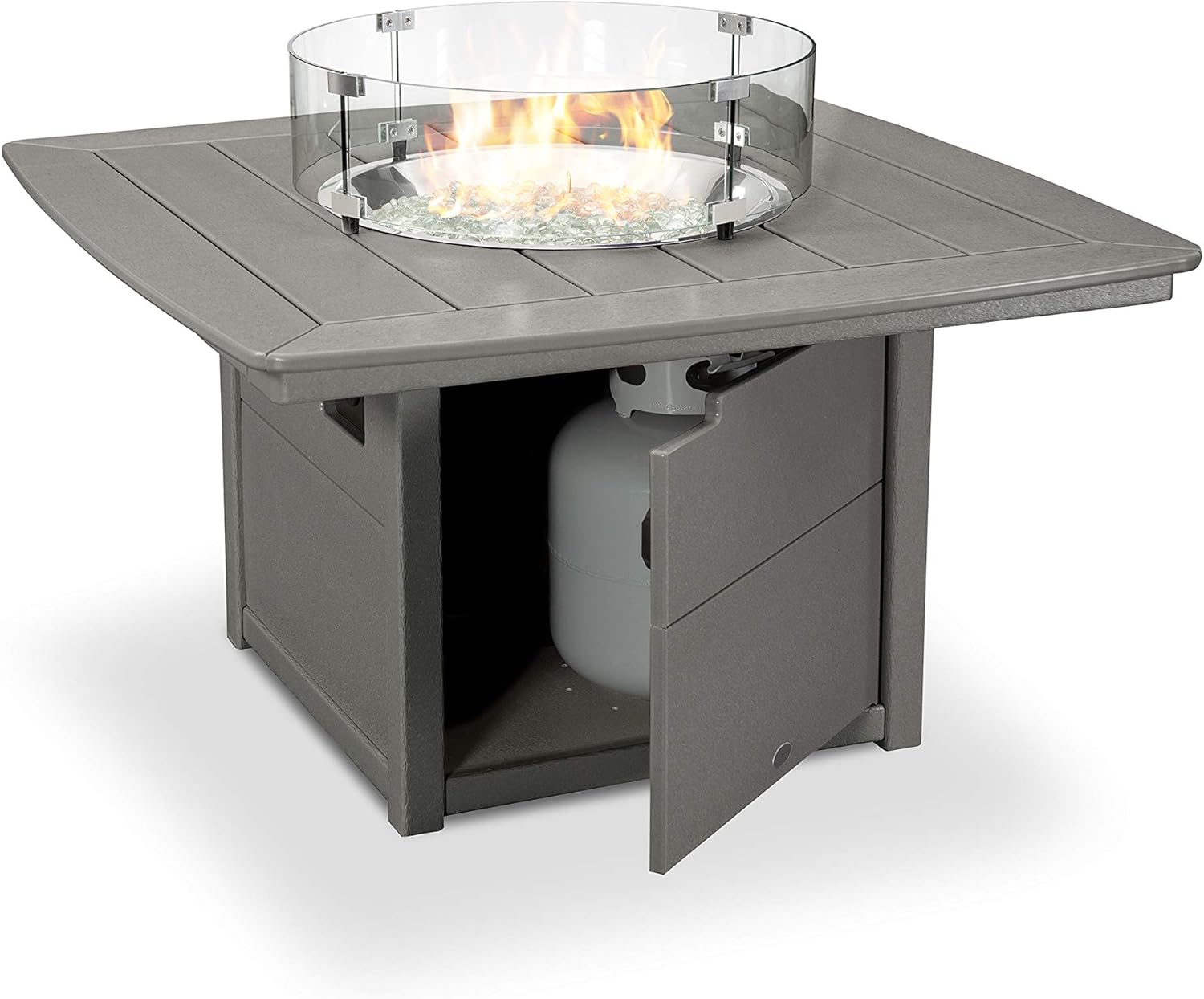 POLYWOOD® Nautical 42" Fire Pit Table in Slate Grey