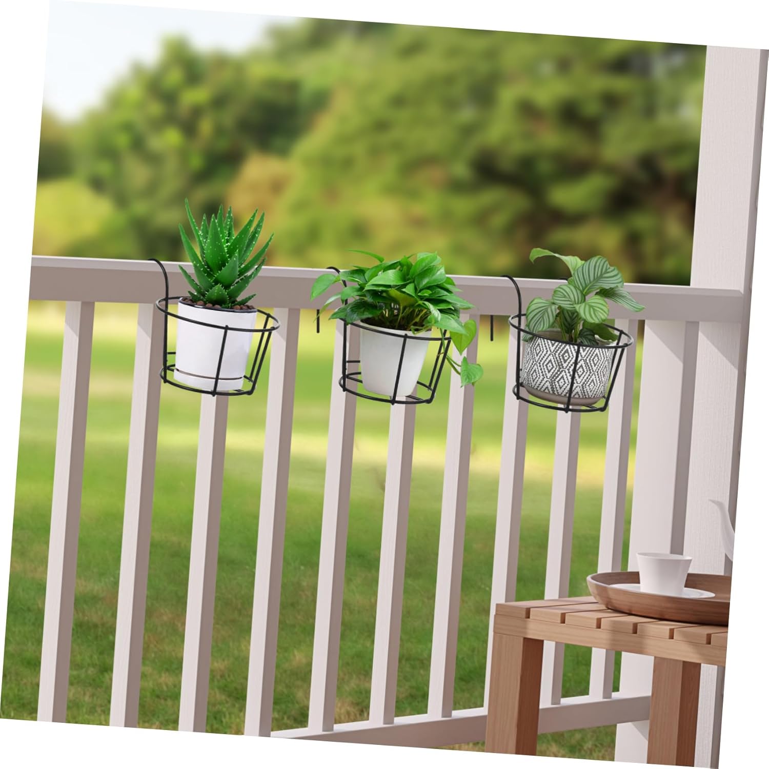 DECHOUS 5Pcs Iron Hanging Flowerpot Holder Balcony Planting Holder for Decor Flower Stand for Use