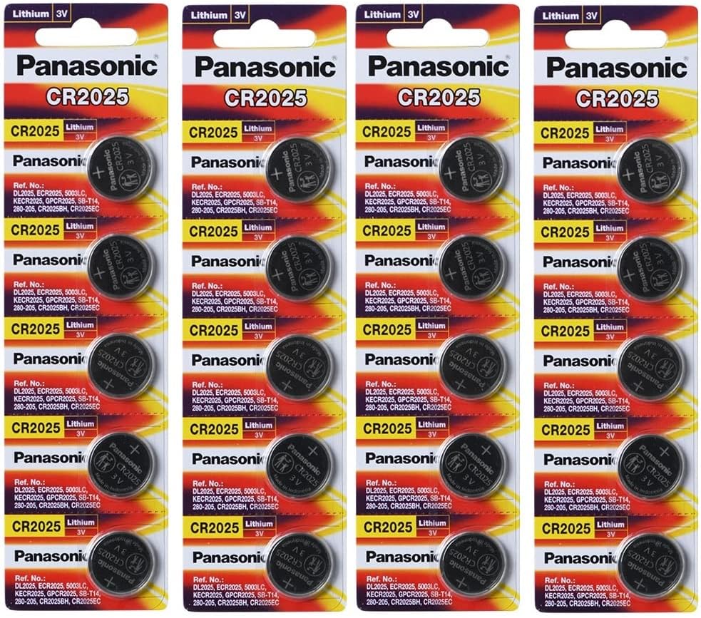 Panasonic CR2025 3 Volt Lithium Coin Battery (4 Packs of 5)