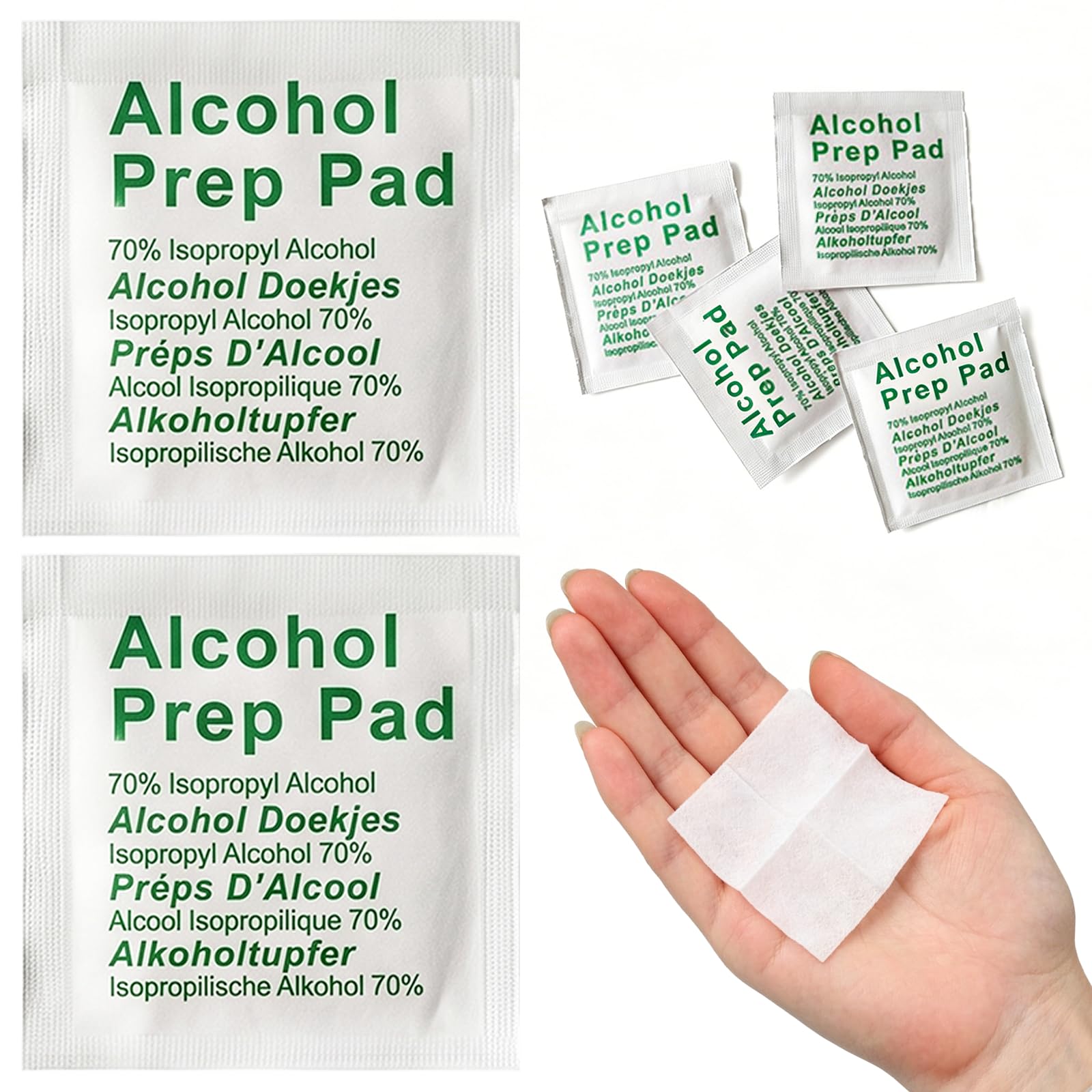 Ninnyi 300 Pcs Alcohol Wipes, 70% Isopropyl Alcohol Wipes for Office and Home Any Surfaces Cleaning, Individually Wrapped, Easy-Tear and Portable