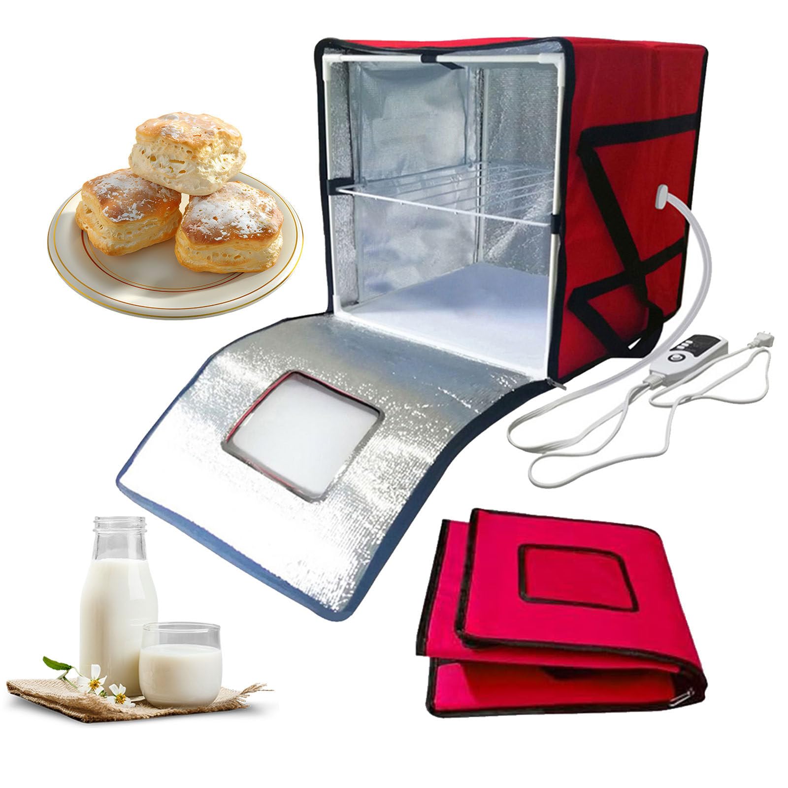 Boîte De Fermentation Pour La Fabrication Du Pain, Machine De Fermentation Du Yaourt, Avec Fonction De Contrôle De La Température, Fermeture À Glissière, Kit De Fermentation De La Pâte,L