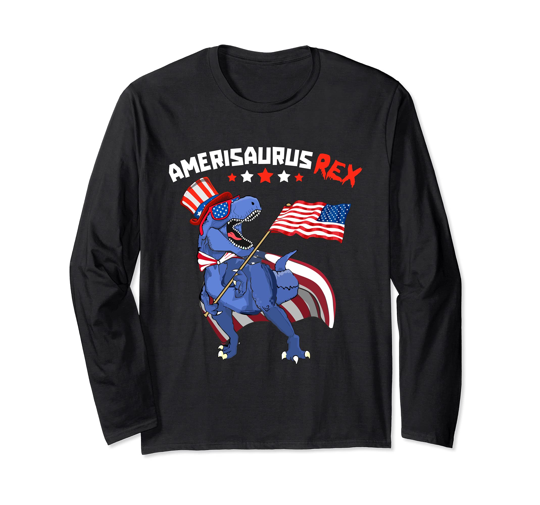 Amerisaurus T Rex 4th of July Dinosaur Patriotic American Long Sleeve T-Shirt