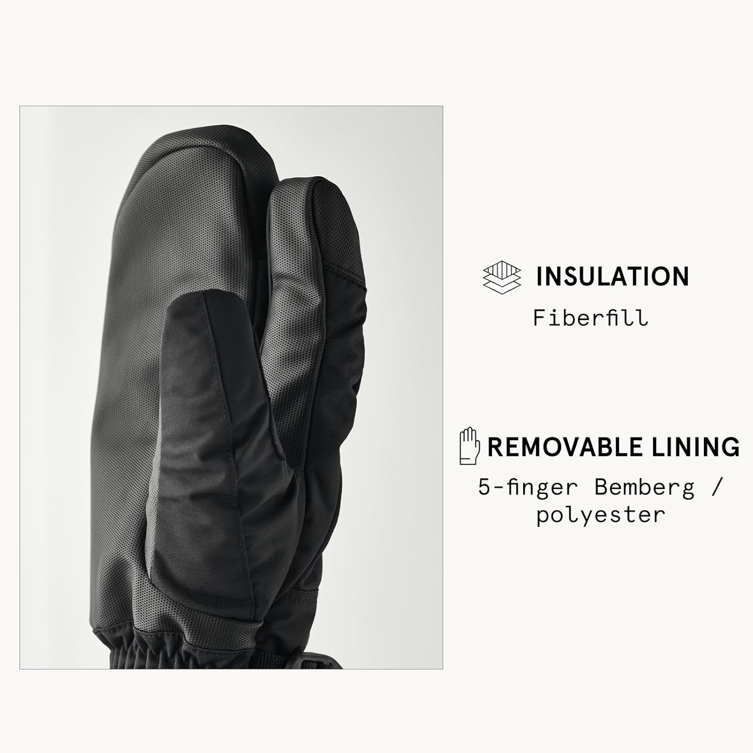 Hestra Unisex Gauntlet Sr 3-Finger Glove, Waterproof, Windproof Insulated Gloves for Skiing & Snowboarding, Men & Women - Image 5